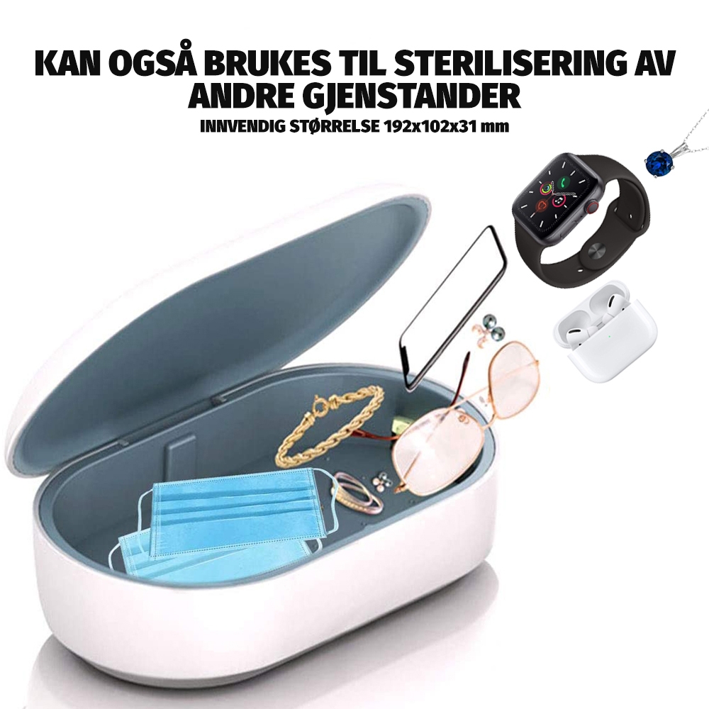 2i1 UV sterilisering og Trådløs Lader for Mobil 2i1 UV sterilisering og Trådløs Lader for Mobil